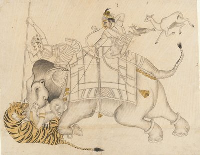 Mahrao Shatru Salli 1866-89 Lov tygra, ca. 1866-89. od Unbekannt