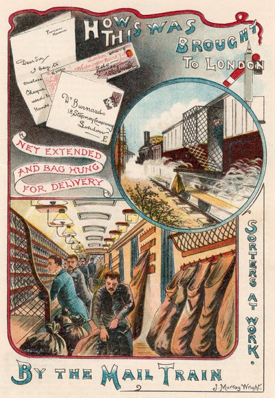 Poštovní vlak přepravující dopisy do Londýna z měst v Británii, c1900 od Unbekannt