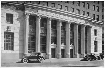 Hlavní vchod do Bank of Italy, Los Angeles, Kalifornie, 1924 od Unbekannt