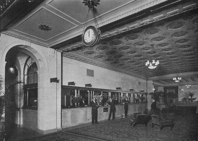 Hlavní kancelář sousedící se vstupní halou, Roosevelt Hotel, New York City, 1924 od Unbekannt