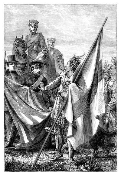Major Sprague a Indiáni, c1895 od Unbekannt
