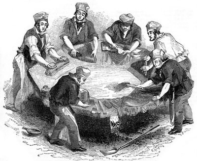 Výroba bobřích klobouků, 1841 od Unbekannt