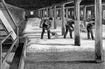 Sladovna v americkém pivovaru, 1885 od Unbekannt