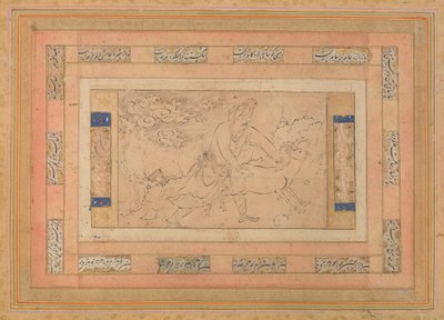 Muž s beranem, Folio z Belliniho alba, ca. 1600. od Unbekannt