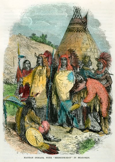 Mandan Indians, s Medicine Man in Bear Skin, c1875 od Unbekannt