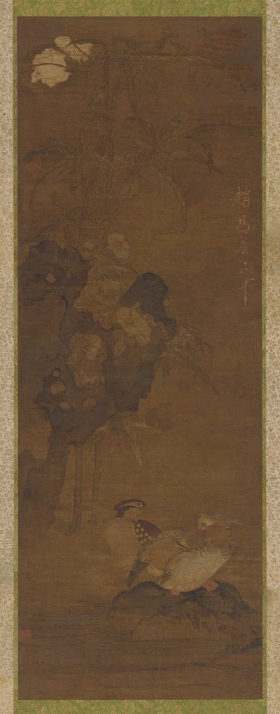 Mandarinské kachny, skály a kvetoucí rostlina, 1368-1644. od Unbekannt