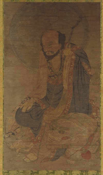 Manjusri a jeho lev, dynastie Ming, 1368-1644. od Unbekannt