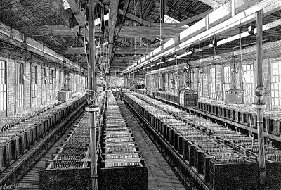 Výroba elektrických baterií, USA, 1887 od Unbekannt