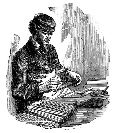 Výroba tužek, 1872 od Unbekannt