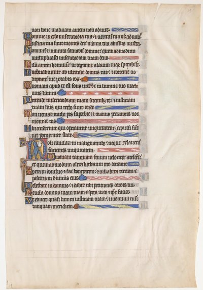 Rukopisný list z královského žaltáře, Britové, 13. století. od Unbekannt