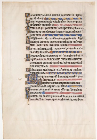 Rukopisný list z královského žaltáře, Britové, 13. století. od Unbekannt