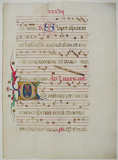 Rukopisný list s iniciálou C, z antifonáře, italština, 15. století. od Unbekannt