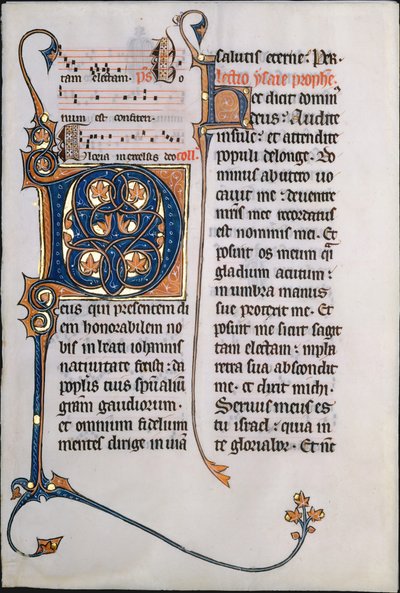 Rukopisný list s iniciálou M, z misálu, francouzština, ca. 1290. od Unbekannt