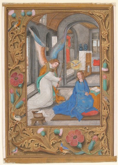Rukopisný list se Zvěstováním, z Knihy hodin, ca. 1500-1525. od Unbekannt