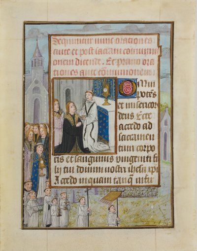 Rukopisný list se svatým přijímáním, z knihy hodin, ca. 1500. od Unbekannt