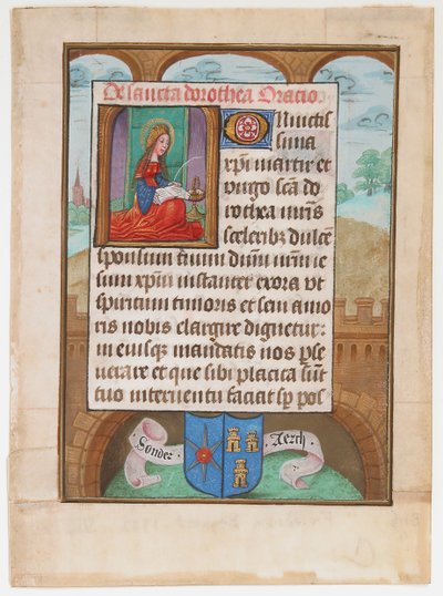 Rukopisný list se svatou Dorotou, z knihy hodin, ca. 1500. od Unbekannt