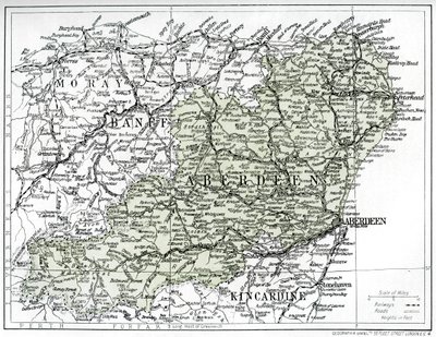Mapa Aberdeenshire, 1924-1926 od Unbekannt