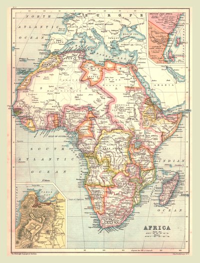 Mapa Afriky, 1902. od Unbekannt