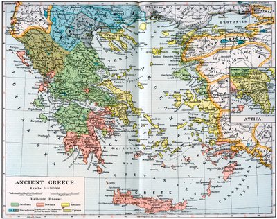 Mapa starověkého Řecka, 1902 od Unbekannt