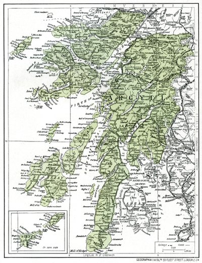 Mapa Argyllshire, 1924-1926 od Unbekannt