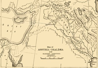 Mapa Asýrie, Chaldeje a přilehlých zemí, 1890. od Unbekannt