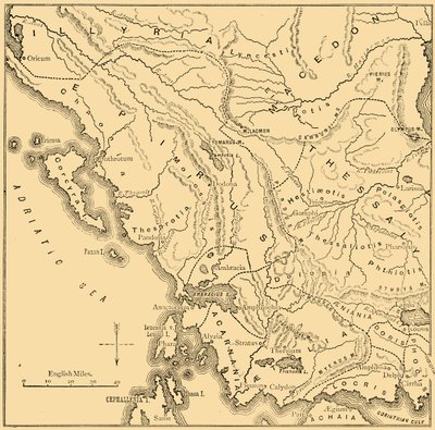 Mapa Epiru a západního Řecka, 1890. od Unbekannt