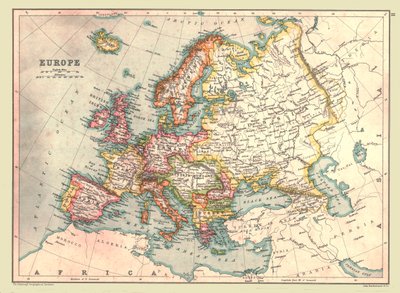 Mapa Evropy, 1902. od Unbekannt