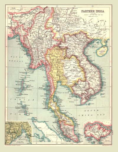 Mapa Dálné Indie, 1902. od Unbekannt
