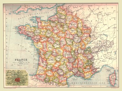 Mapa Francie, 1902. od Unbekannt