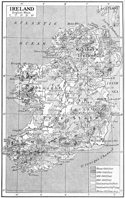 Mapa Irska, c1930 od Unbekannt