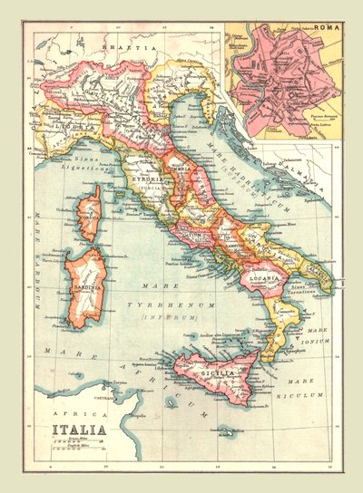 Mapa Itálie, 1902. od Unbekannt
