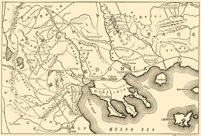 Mapa Makedonu a přilehlých okresů, 1890. od Unbekannt