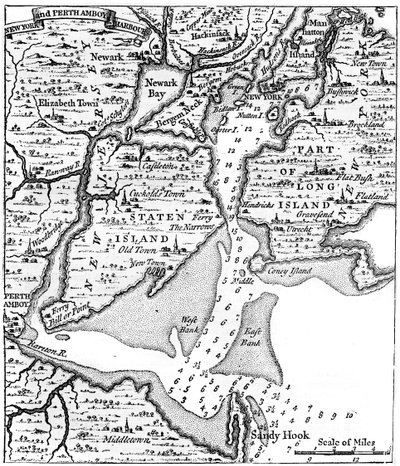 Mapa New Yorku asi v polovině 18. století, c1880 od Unbekannt