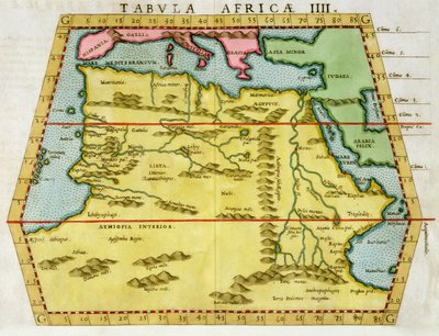 Mapa severní Afriky, c1580 od Unbekannt