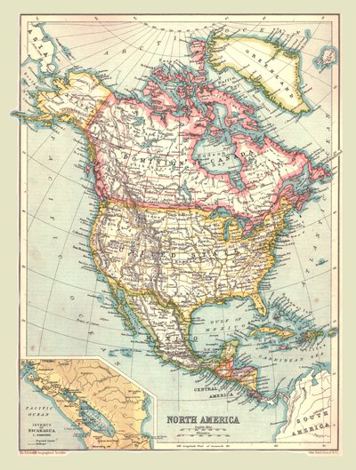 Mapa Severní Ameriky, 1902. od Unbekannt