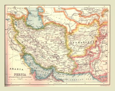 Mapa Persie, 1902. od Unbekannt