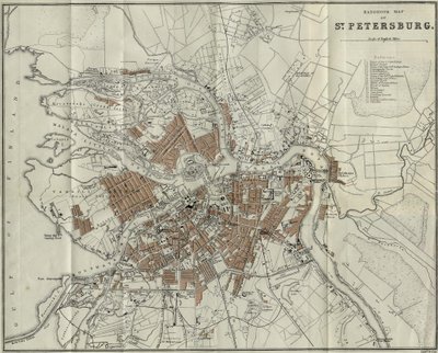 Mapa Petrohradu, 1893 od Unbekannt