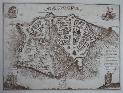Mapa Poltavy na počátku 18. století od Unbekannt