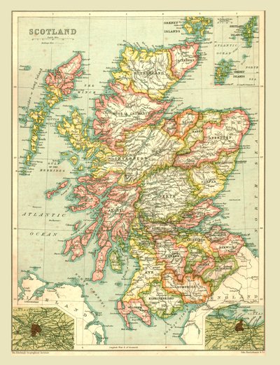 Mapa Skotska, 1902. od Unbekannt