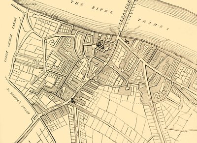 Mapa Southwarku, 1720, c1878. od Unbekannt