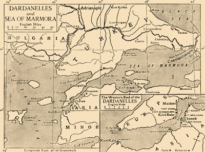Mapa Dardanel a Marmarského moře, c1914, 1920. od Unbekannt