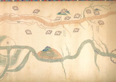 Mapa Canal Grande z Pekingu k řece Yangzi, konec 18. nebo začátek 19. století. od Unbekannt