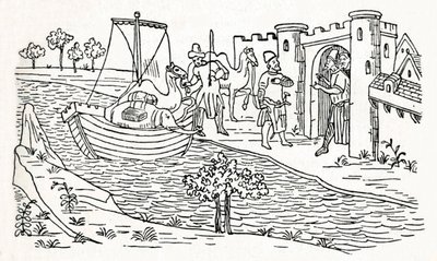 Marco Polo přistává v Ormuz, c1300, 1912 od Unbekannt