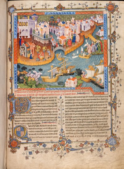 Marco Polos odjezd z Benátek v roce 1271 z Marco Polos Travels, asi 1400 od Unbekannt