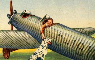 Marga von Etzdorf se svým letadlem, 1932. od Unbekannt