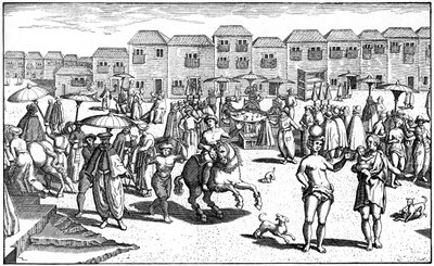 Trh v Goa, Indie, 1599 od Unbekannt
