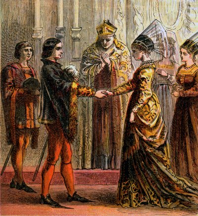 Sňatek Jindřicha V., 1420, c1850 od Unbekannt