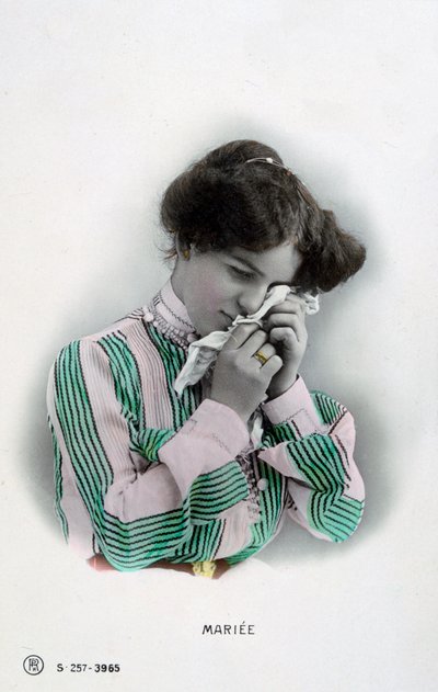 Ženatý, vintage francouzská pohlednice, c1900 od Unbekannt