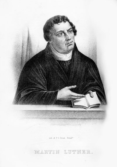 Martin Luther , německý teolog, augustiniánský mnich a církevní reformátor, 1854 od Unbekannt