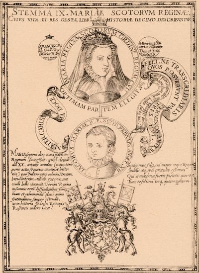 Marie, skotská královna 1542-1587 a král Jakub VI. a I. 1566-1625, 1889 od Unbekannt